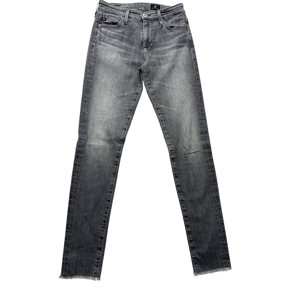 AG Adriano Goldschmied Farrah Skinny Jeans Womens 25R‎ Charcoal Wash Raw Hem